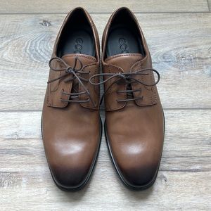 Ecco Brown Leather Oxford Tie Dress Shoes